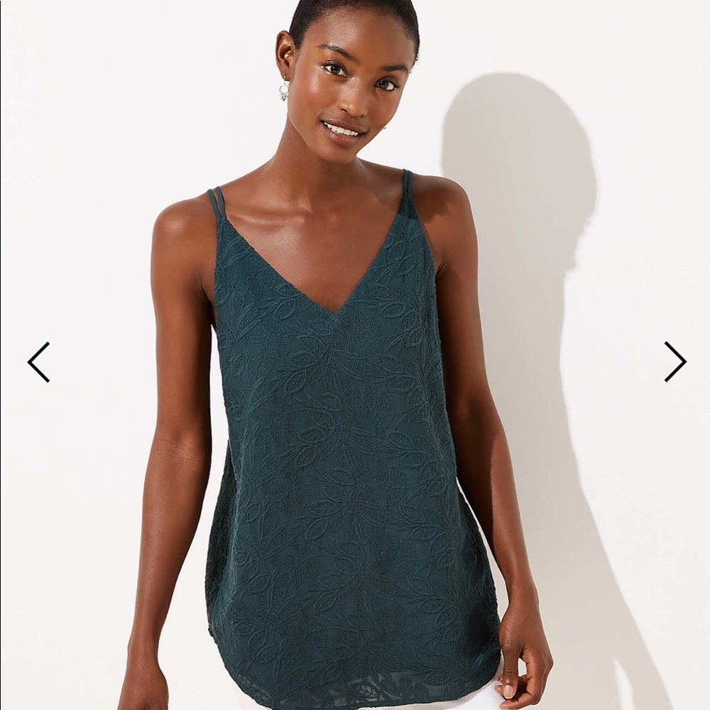 NWT LOFT Floral Embroidered Strappy Cami